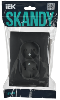 SKANDY Розетка 2-местная без заземления с защитными шторками 10А в сборе SK-R09G графит IEK SK-R23-10-K53-F