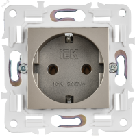 SKANDY Розетка с заземлением без защитных шторок 16А SK-R05Sh шампань IEK SK-R11-16-K37