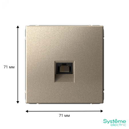 ARTGALLERY РОЗЕТКА компьютерная RJ45, кат. 5е, механизм, ШАМПАНЬ Systeme Electric GAL000583