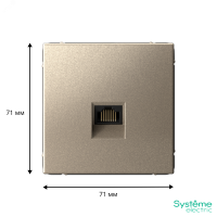 ARTGALLERY РОЗЕТКА компьютерная RJ45, кат. 5е, механизм, ШАМПАНЬ Systeme Electric GAL000583