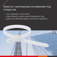 Хомут P6.6 с монтажным основанием под отверстие 4.5мм. белый 3.6х150 DKC 252155SR-M