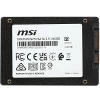 Накопитель SSD 2.5'', 240GB, SPATIUM S270, SATAIII, MTBF 2M, 500/400 Мб/с MSI S78-440N070-P83 110025
