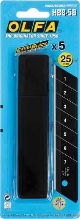 Лезвия сегментированные EXCEL BLACK 25х126х0.7 мм 5 шт., OLFA OL-HBB-5B