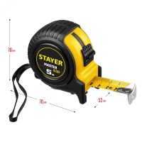 Рулетка измерительная 5м х 25мм STAYER 34025-05-25 ЗУБР