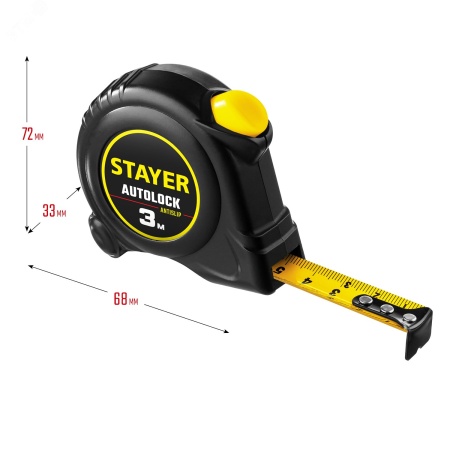 Рулетка измерительная AutoLock 3м х 16мм STAYER 2-34126-03-16_z02