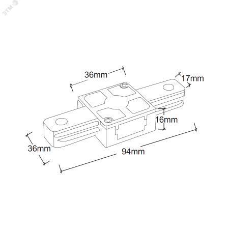 Коннектор черный (пластик) I-обр.PTR P CI-BL JazzWay 5052079