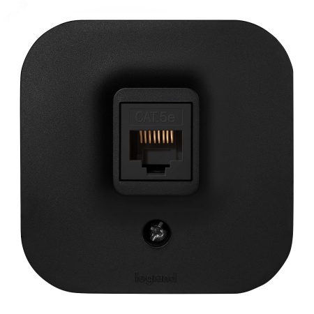 782480 Розетка компьютерная RJ45 категория 5e UTP Legrand Quteo IP20 накладная чёрная матовая Legrand/Daccord 