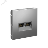 ARTGALLERY РОЗЕТКА двойная компьютерная RJ45+RJ45, кат. 5е, механизм, СТАЛЬ Systeme Electric GAL000985