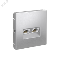 ARTGALLERY РОЗЕТКА двойная компьютерная RJ45+RJ45, кат. 5е, механизм, АЛЮМИНИЙ Systeme Electric GAL000385