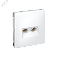 ARTGALLERY РОЗЕТКА двойная компьютерная RJ45+RJ45, кат. 5е, механизм, БЕЛЫЙ Systeme Electric GAL000185 SE (Потенциал)
