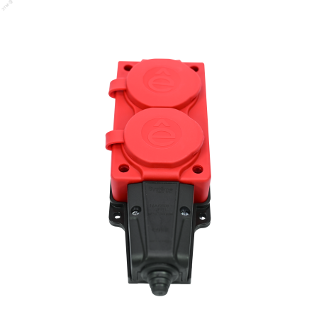 MST4122RD MultiSet Колодка 2х розетка 2К+З каучуковая 16А/250В IP44 Красная Systeme Electric 