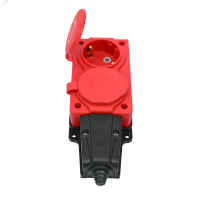 MultiSet Колодка 2х розетка 2К+З каучуковая 16А/250В IP44 Красная Systeme Electric MST4122RD