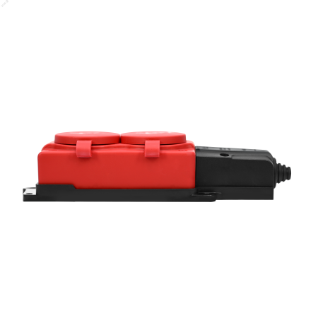 MST4122RD MultiSet Колодка 2х розетка 2К+З каучуковая 16А/250В IP44 Красная Systeme Electric 