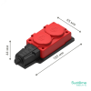 MST4122RD MultiSet Колодка 2х розетка 2К+З каучуковая 16А/250В IP44 Красная Systeme Electric 