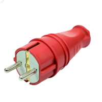 MultiSet Вилка 2К+З прямая каучуковая 16А/250В IP44 Красная Systeme Electric MST4401RD SE (Потенциал)