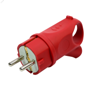 MultiSet Вилка 2К+З угловая каучуковая 16А/250В IP44 Красная Systeme Electric MST1402RD SE (Потенциал)