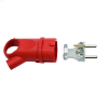 MST1402RD MultiSet Вилка 2К+З угловая каучуковая 16А/250В IP44 Красная Systeme Electric 