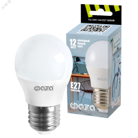 Лампа светодиодная LED 12Вт E27 5000K шар 230/50 ФАZА 5038653 JazzWay