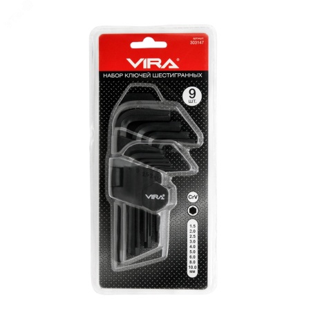 303147 Набор шестигранных ключей набор шестигранников 9 шт Vira 